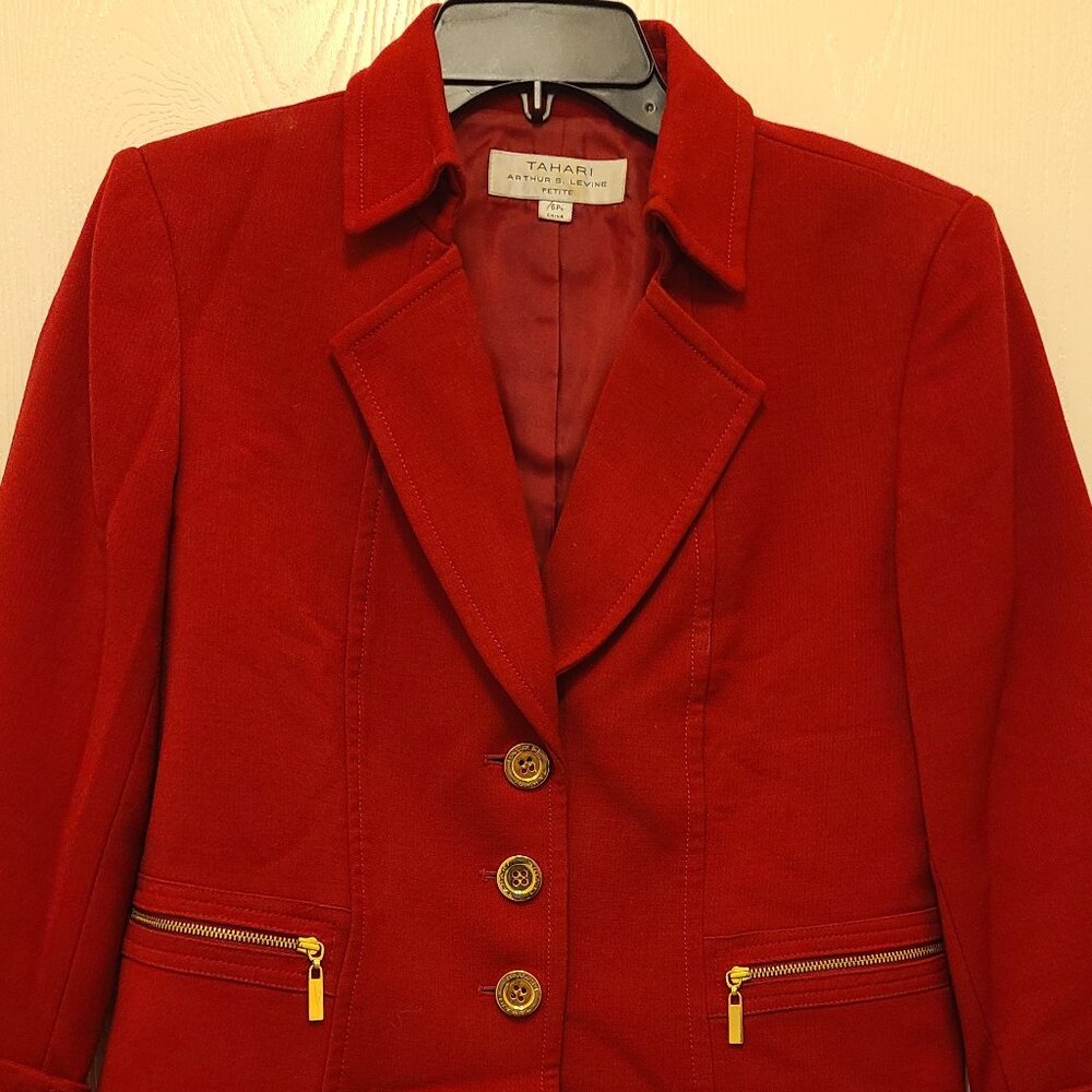 Women’s Red Tahari Arthur S. Levine Blazer